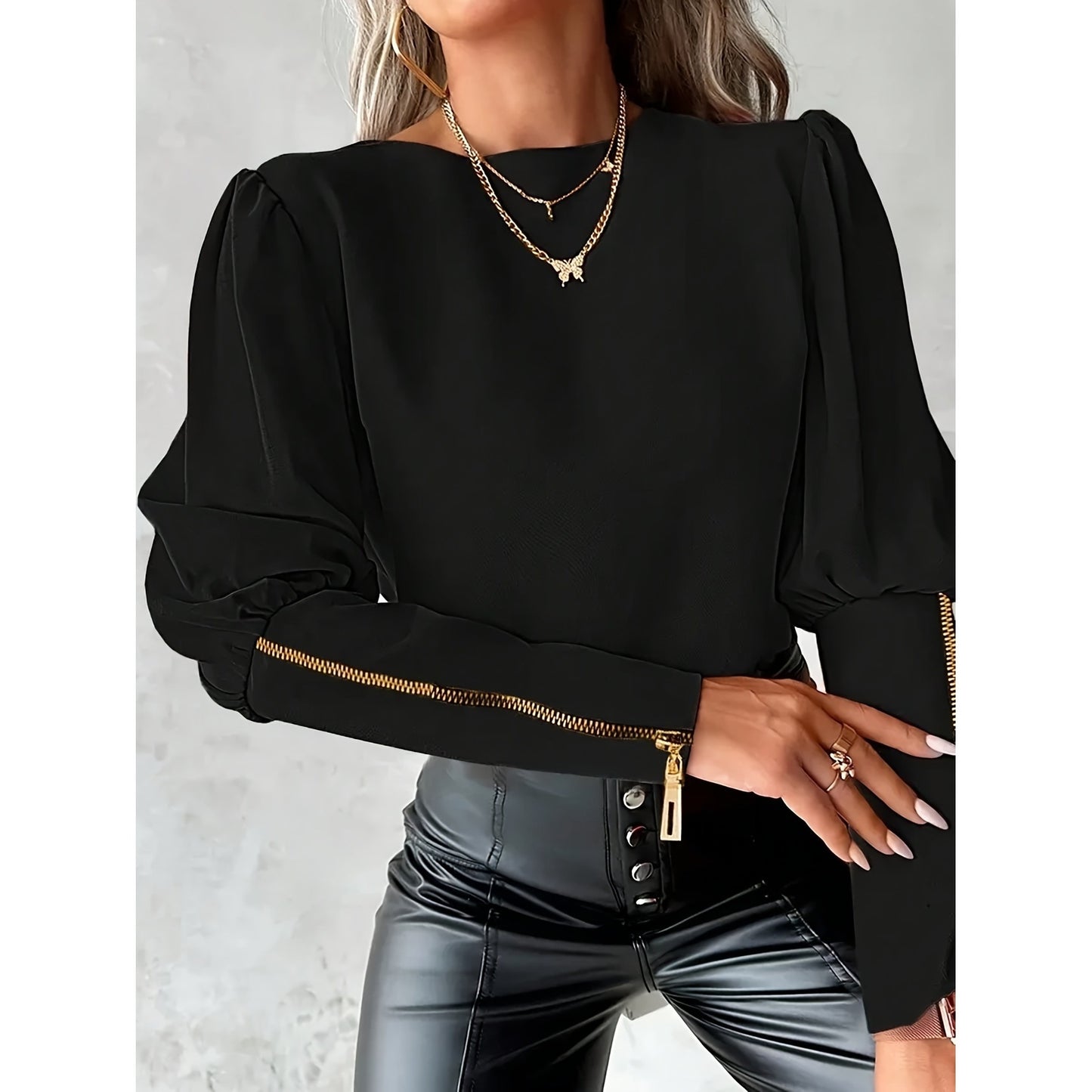 Top Zippé à Col Polo