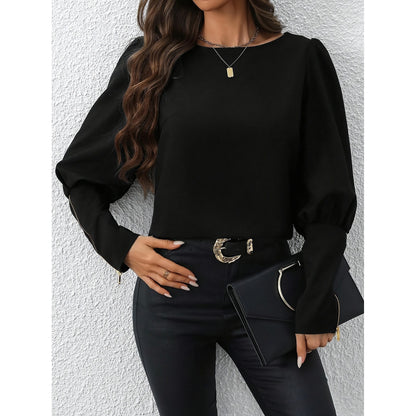 Top Zippé à Col Polo