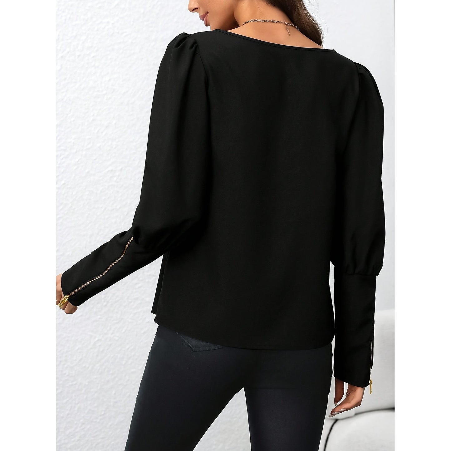Top Zippé à Col Polo