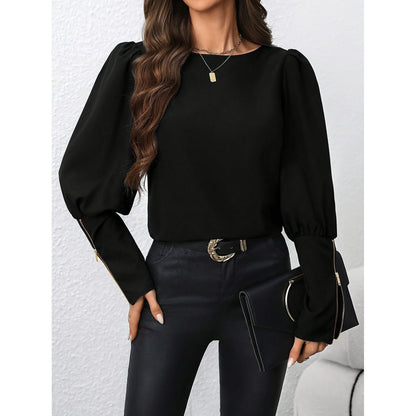 Top Zippé à Col Polo