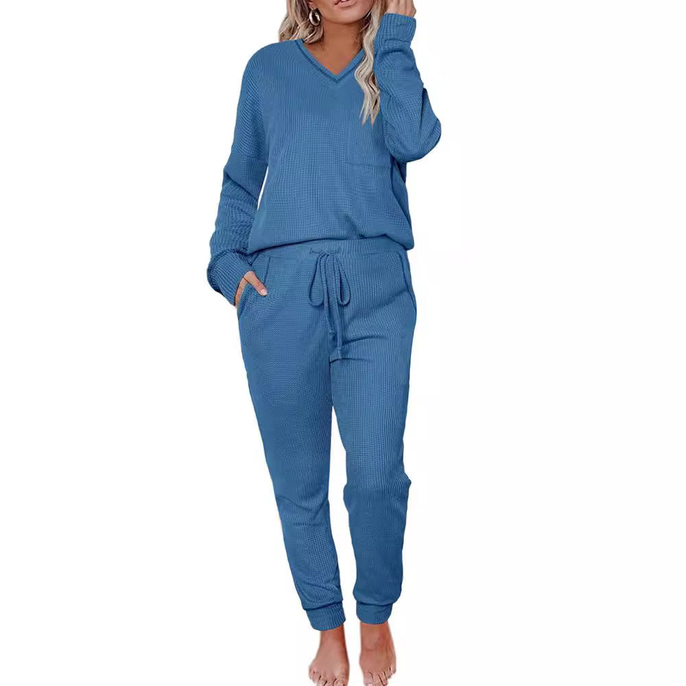 Ensemble de pyjama gaufré col V